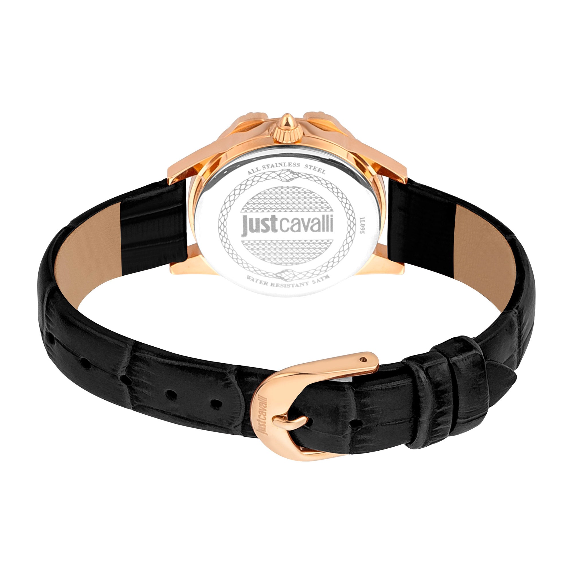 Just Cavalli Set Catena Black Rose Gold Leather