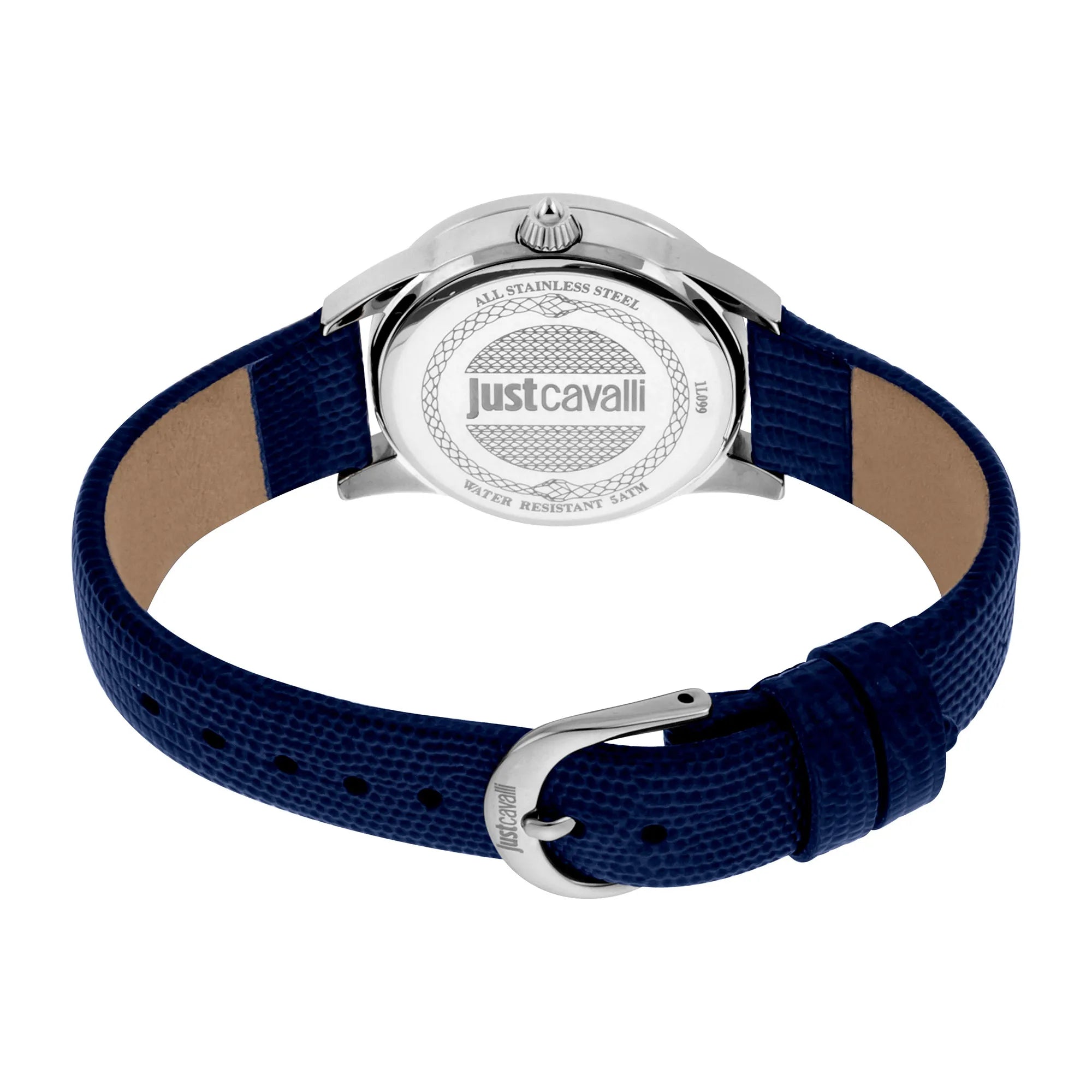 Just Cavalli Logomania SET Leather Blue Silver Zebra Zircons