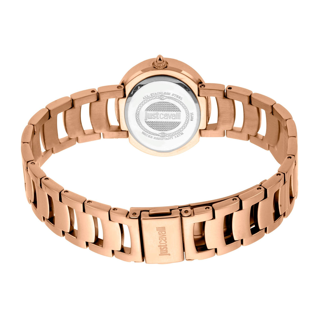 Just Cavalli Steel Rose Gold Zebra Glitter