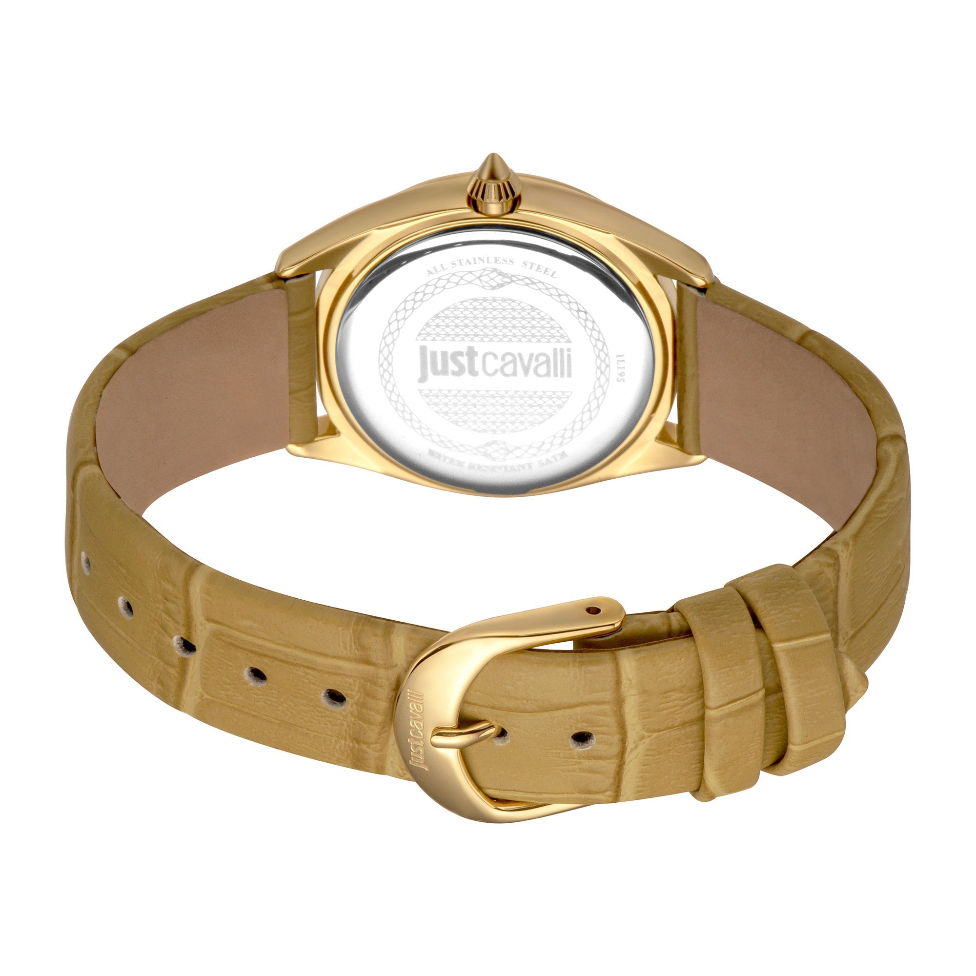 Just Cavalli Prestigio Leather Beige Gold