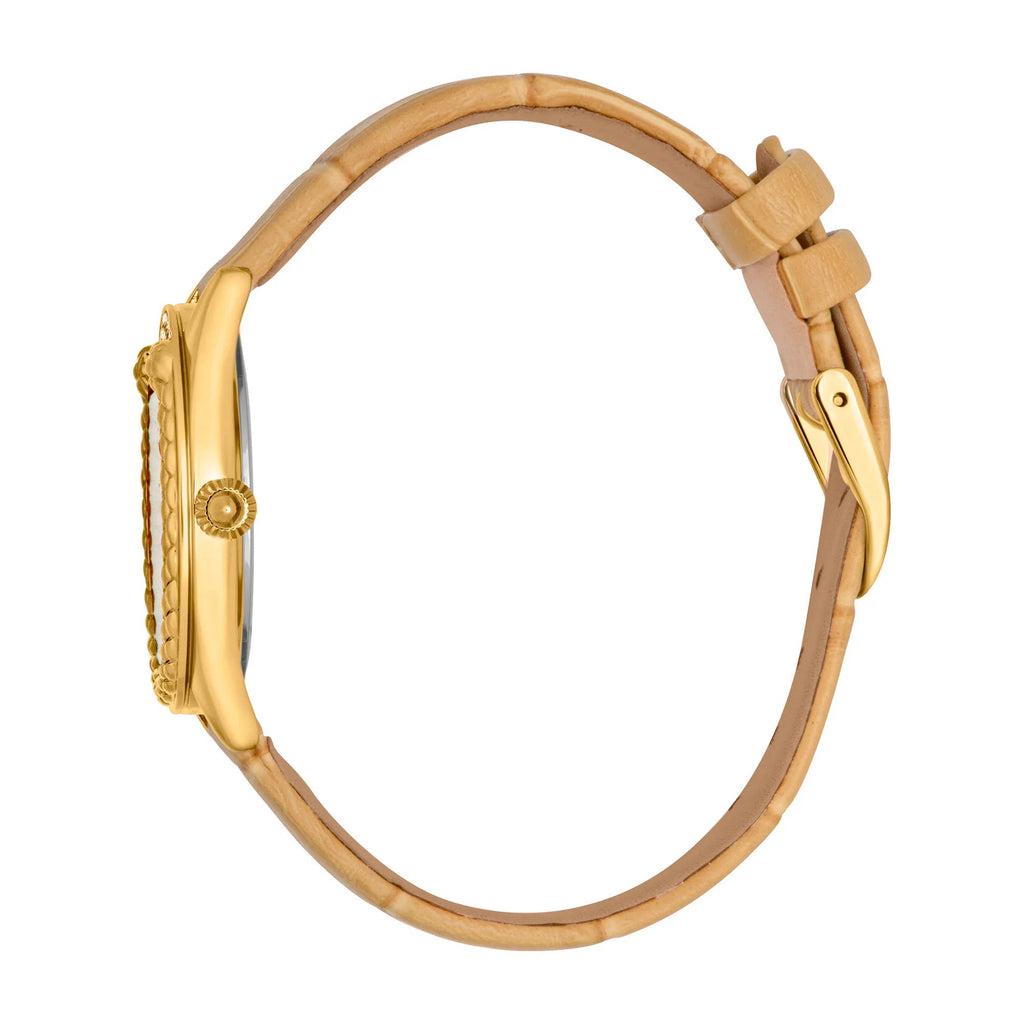 Just Cavalli Prestigio Leather Beige Gold
