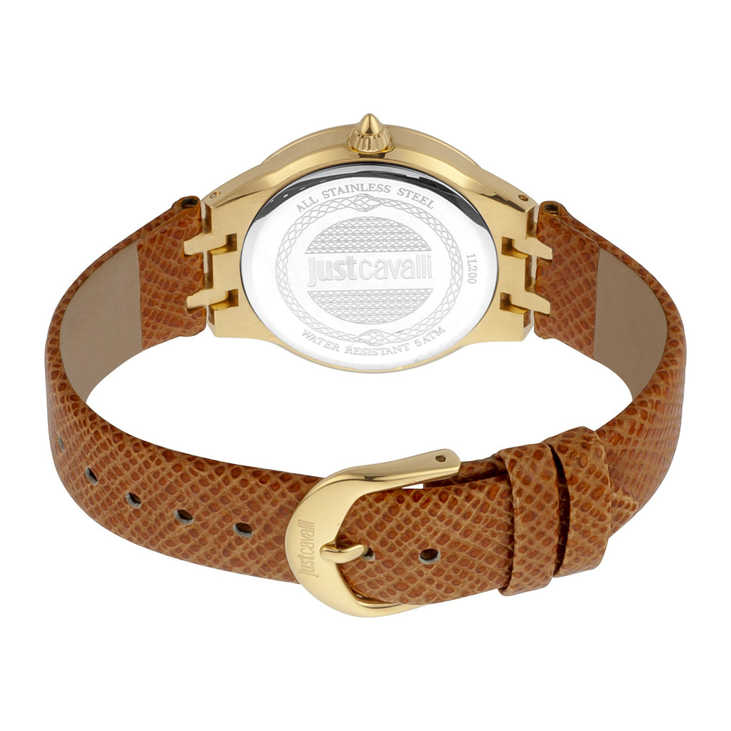 Just Cavalli Cucitura Leather Brown MOP