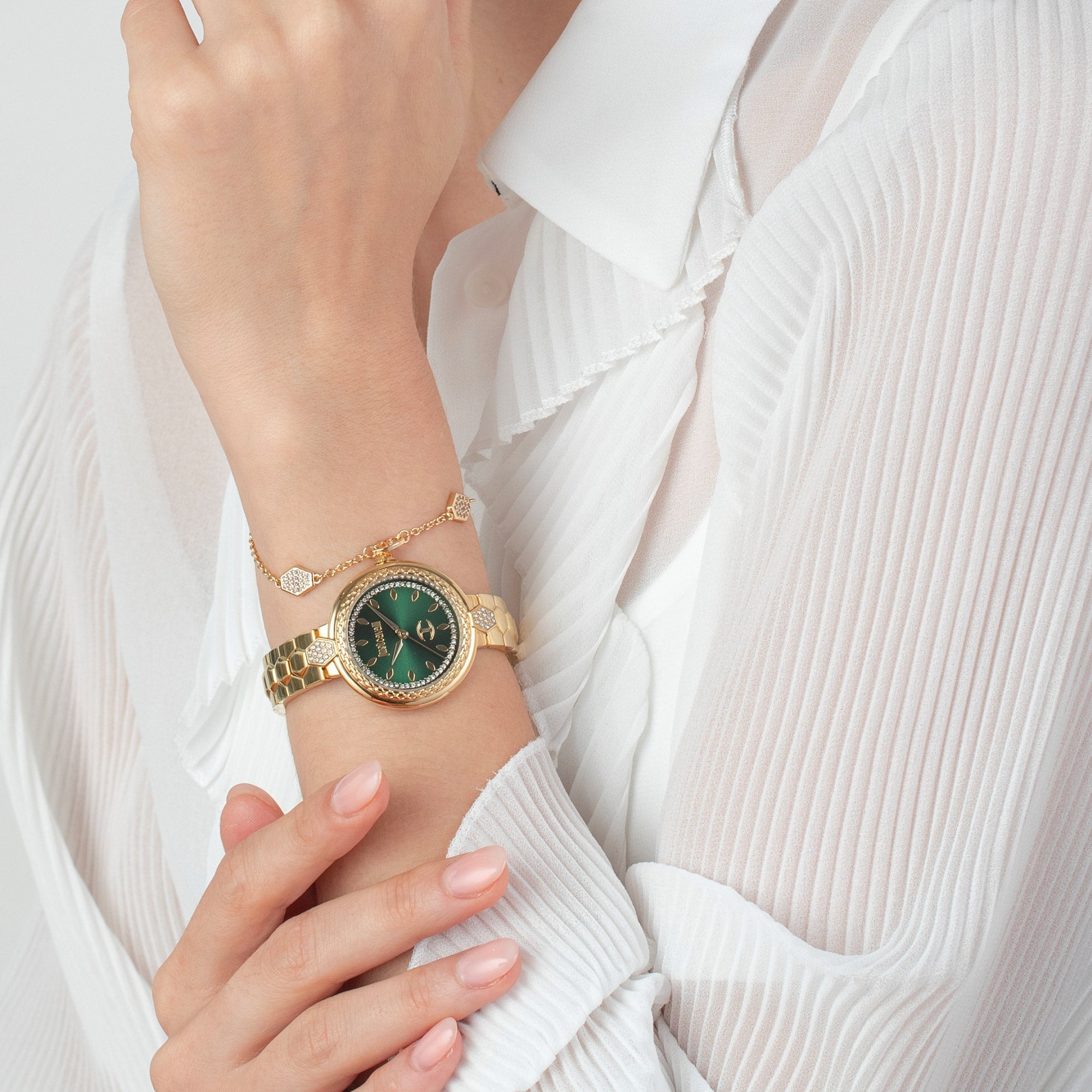 Just Cavalli Snake Creazione Yellow Gold Green