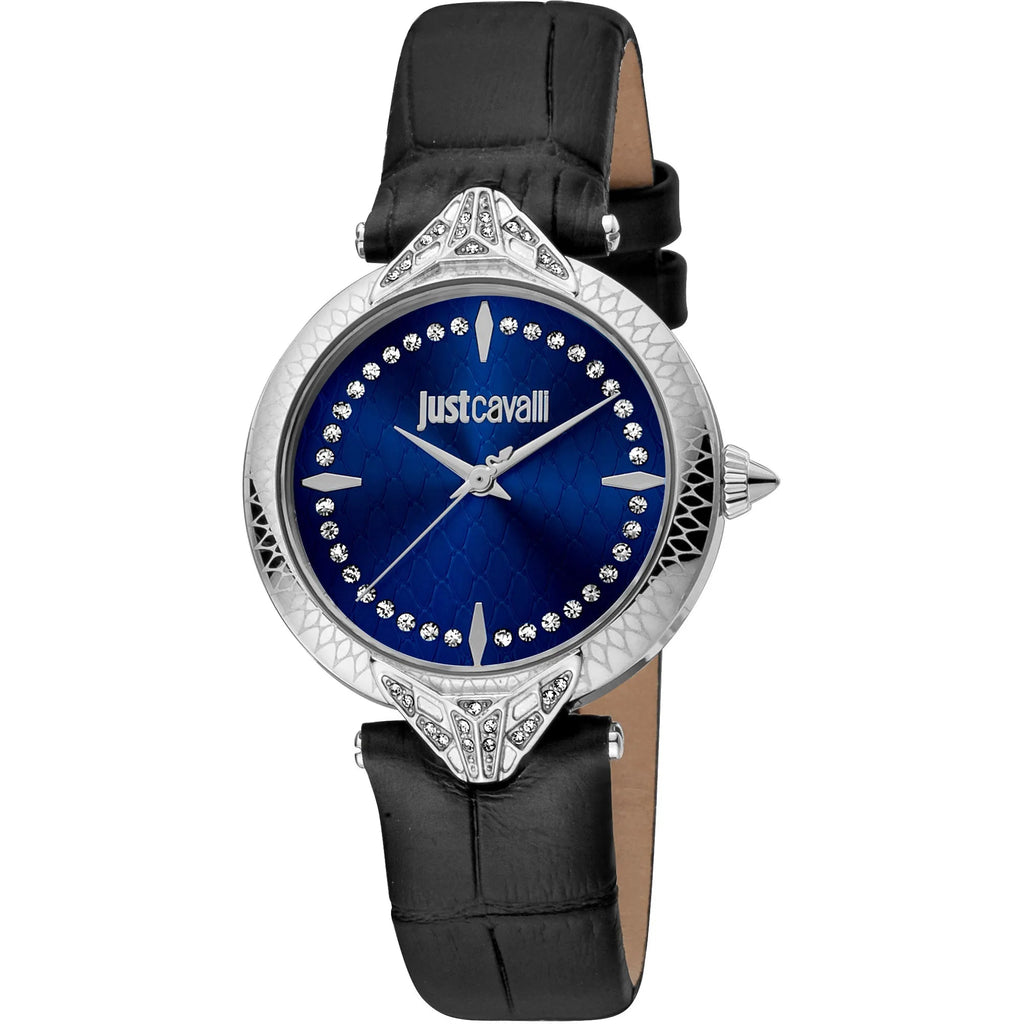 Just Cavalli Luce Leather Black Blue