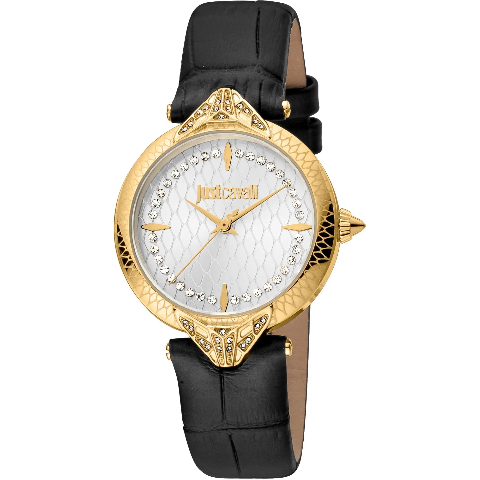 Just Cavalli Luce Leather Black Gold