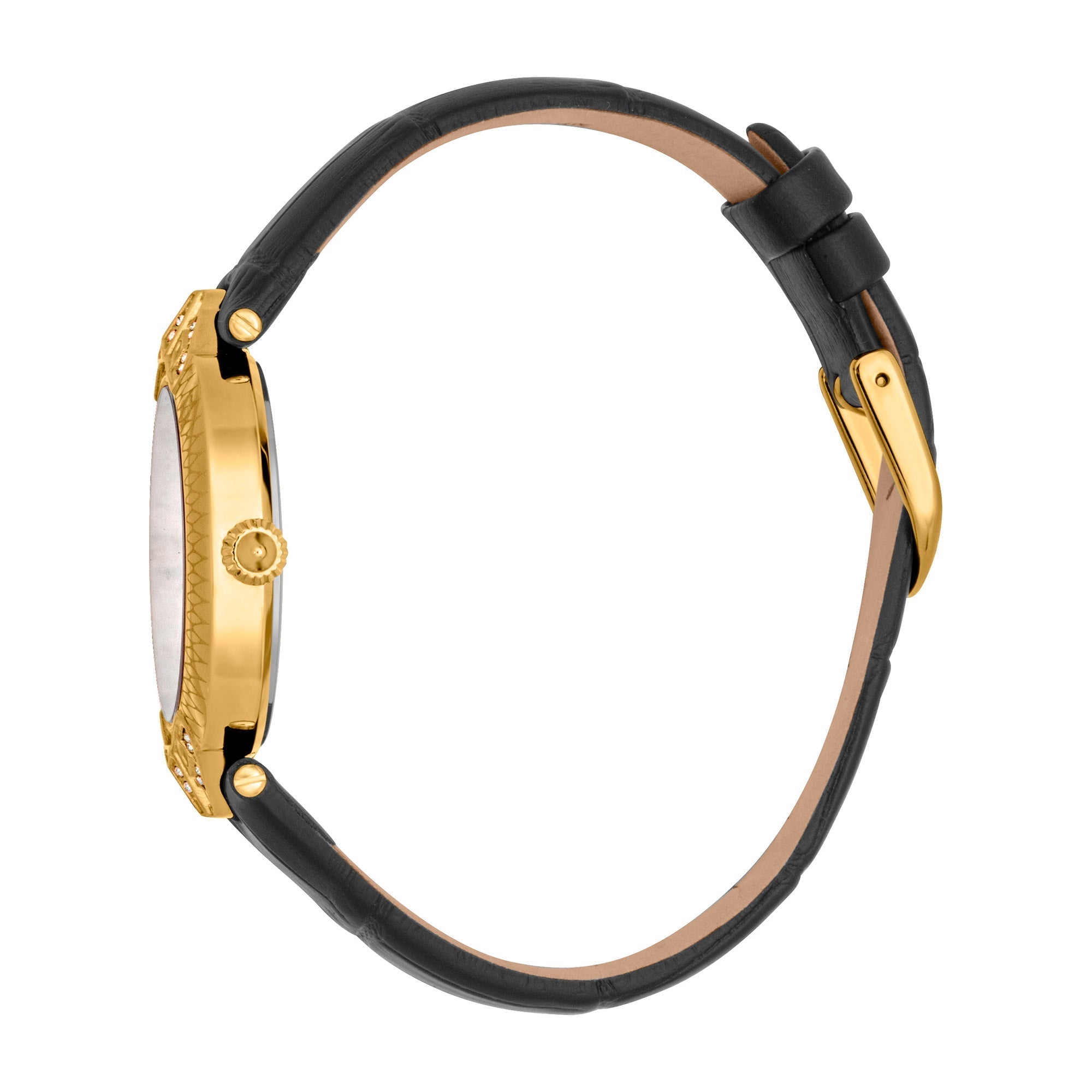 Just Cavalli Luce Leather Black Gold