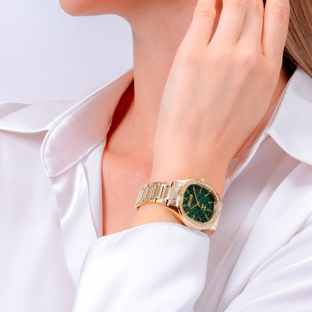 Just Cavalli Quadro Yellow Gold Green