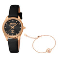 Just Cavalli Pacentro Leather Black Rose Gold