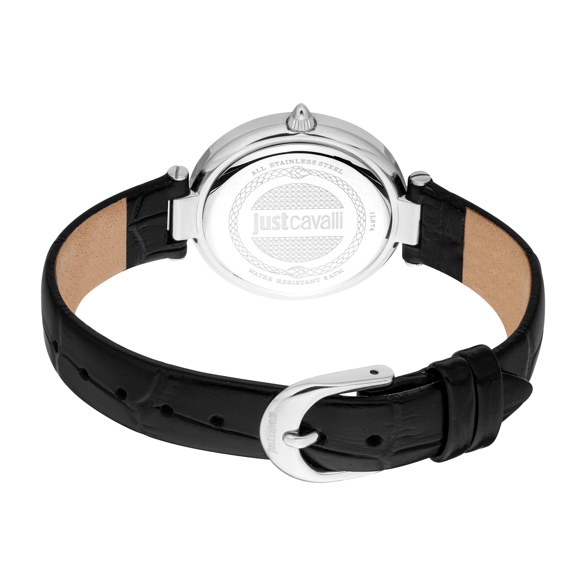 Just Cavalli Savoca Leather Black Silver