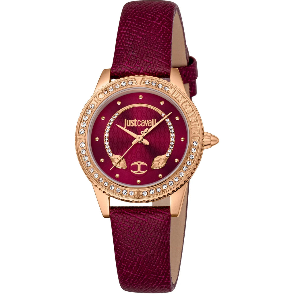 Just Cavalli Neive Leather Red Rose Gold