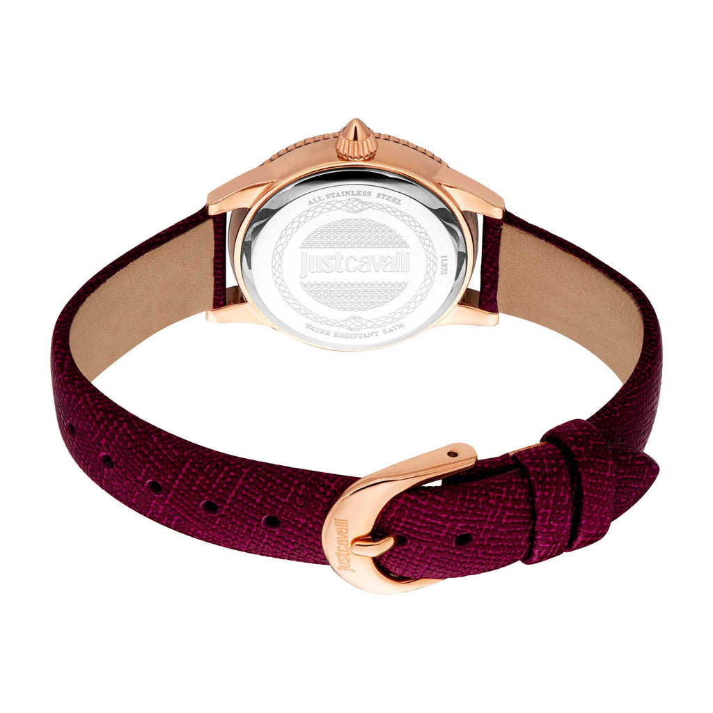 Just Cavalli Neive Leather Red Rose Gold