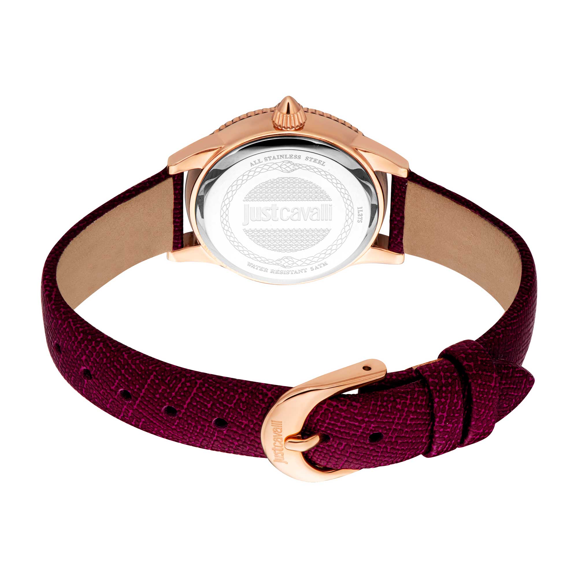 Just Cavalli Neive Leather Red Rose Gold