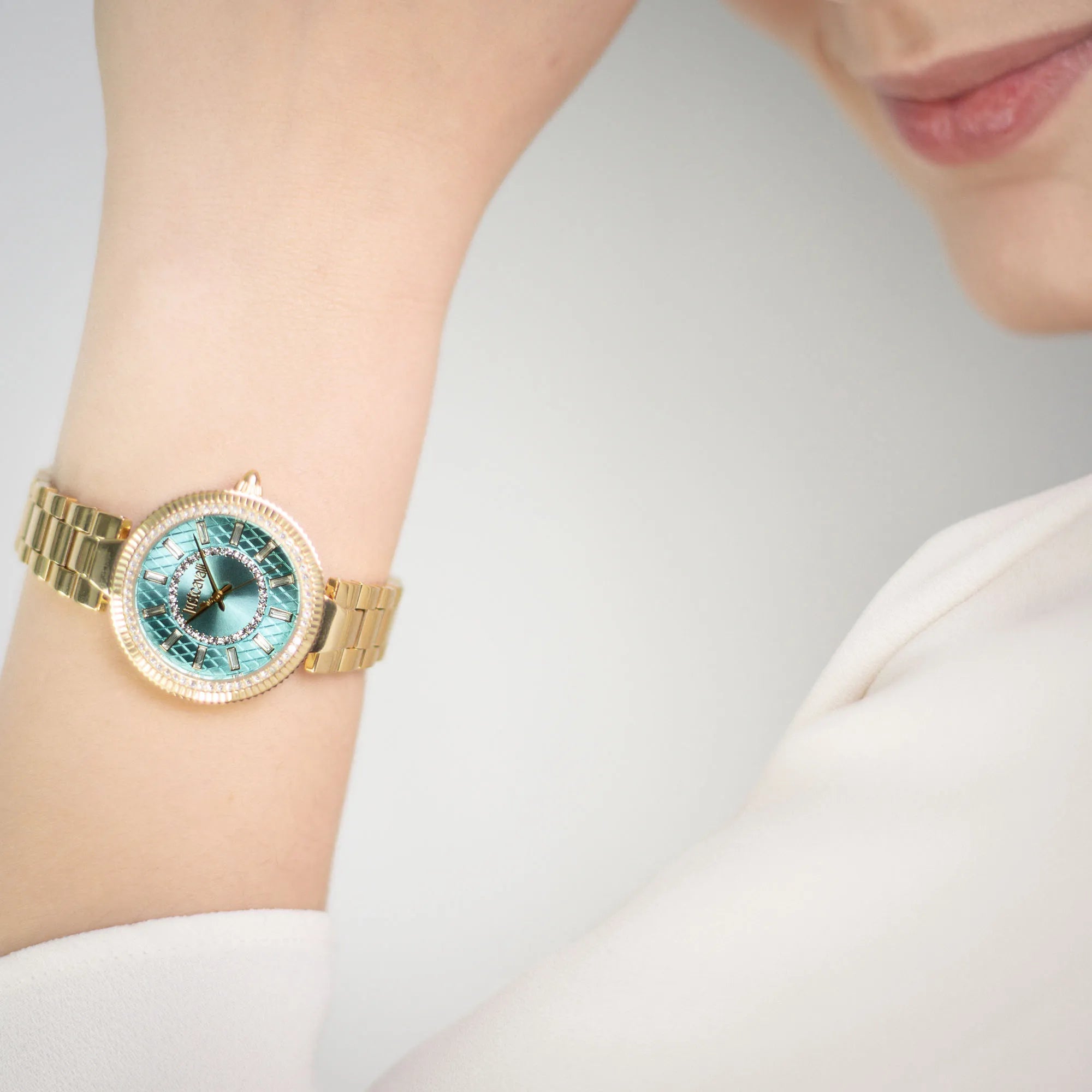 Just Cavalli Ostentatious Yellow Gold Turquoise