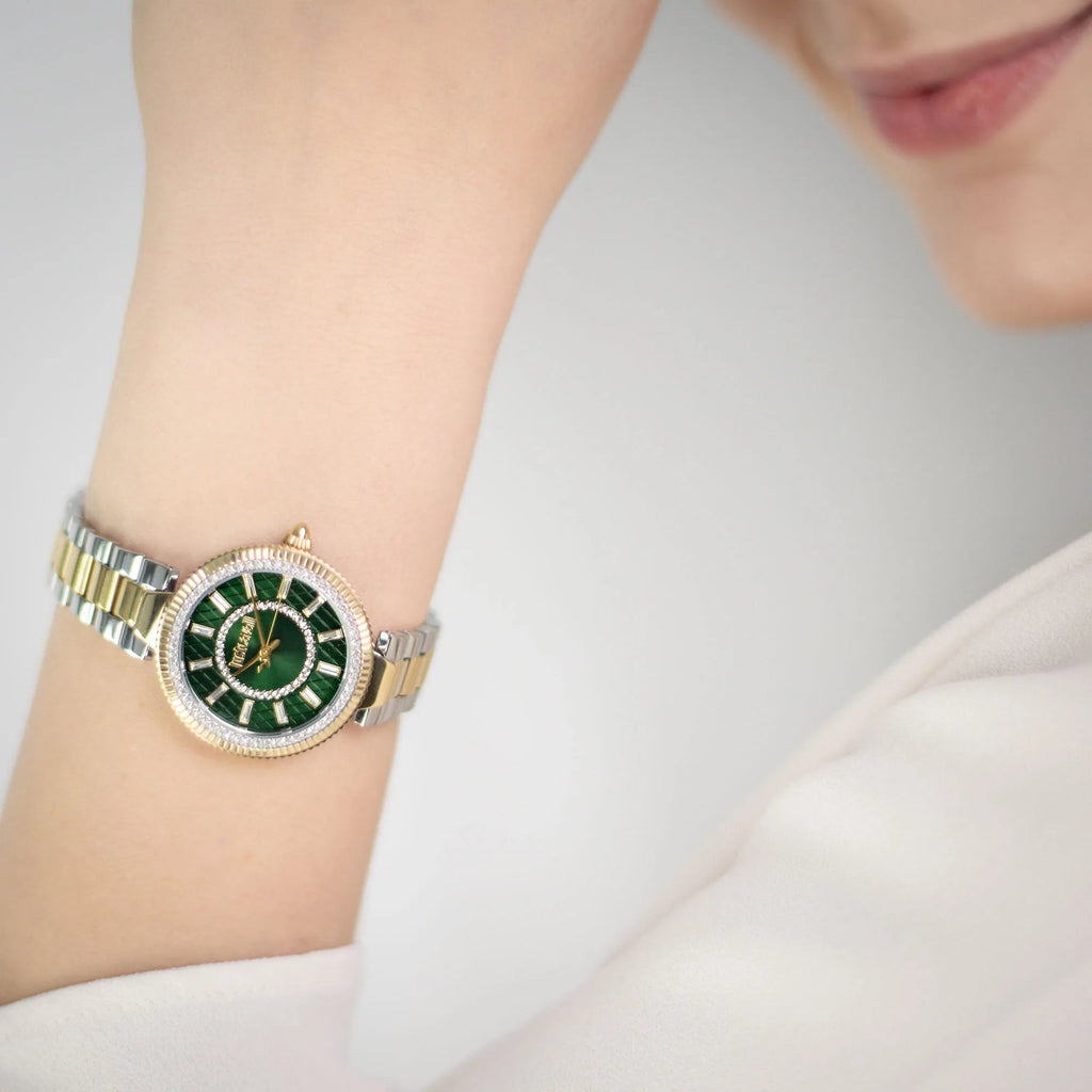 Just Cavalli Ostentatious Yellow Gold Green