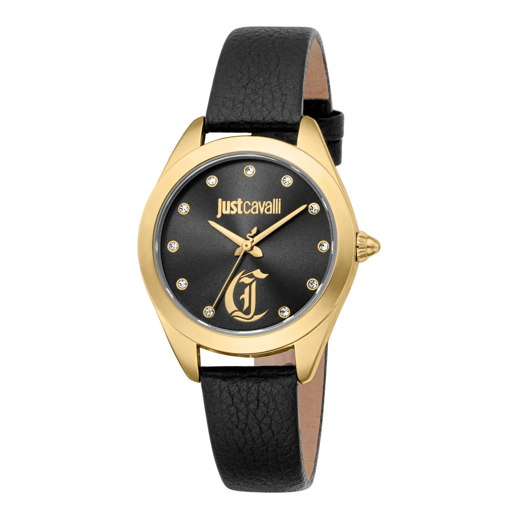Just Cavalli Luna Leather Black YG Black