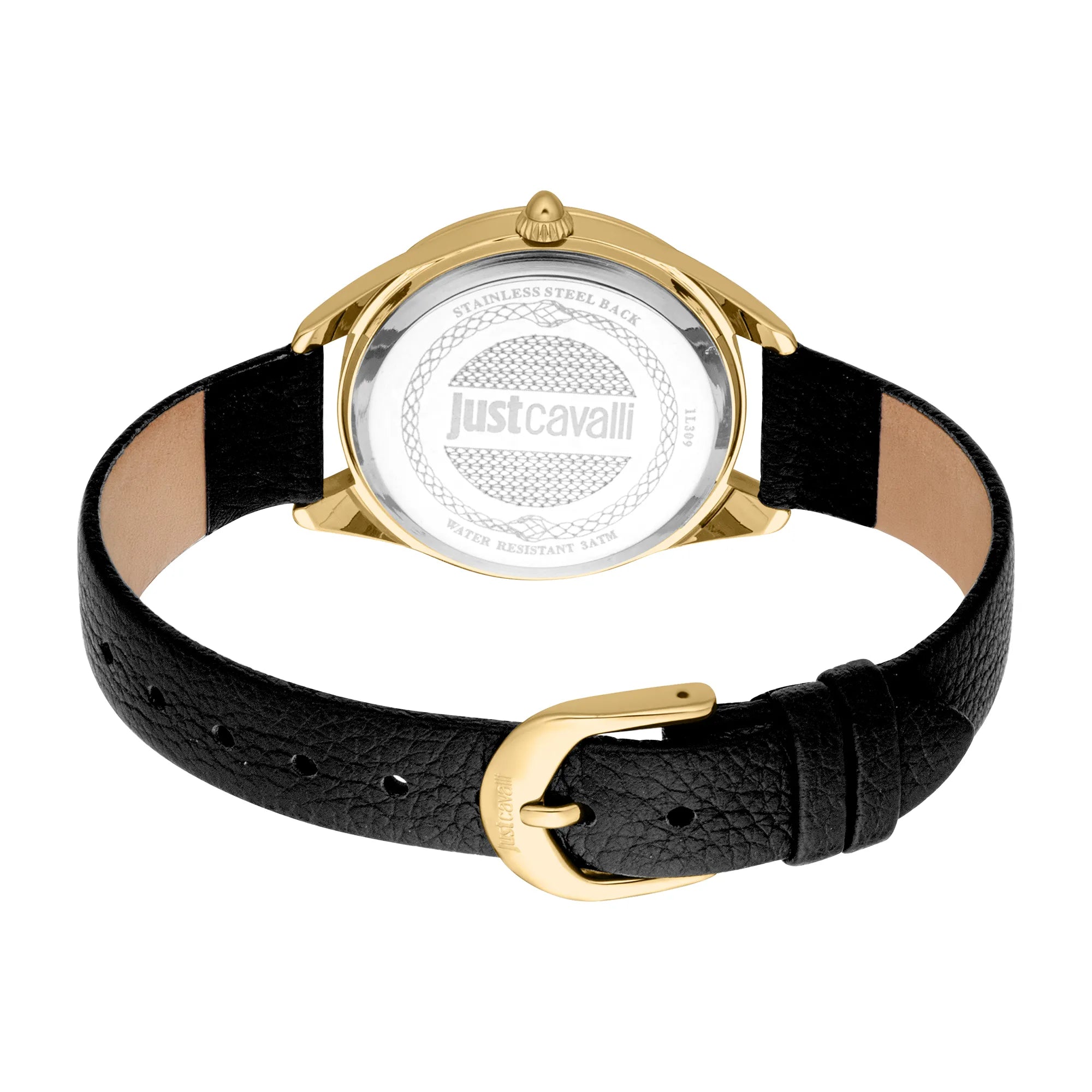 Just Cavalli Luna Leather Black YG Black