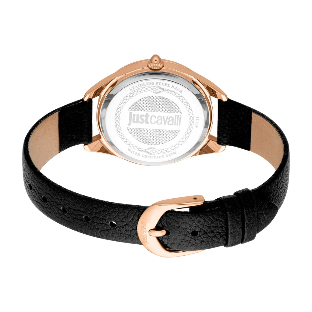 Just Cavalli Luna Leather Black RG Silver