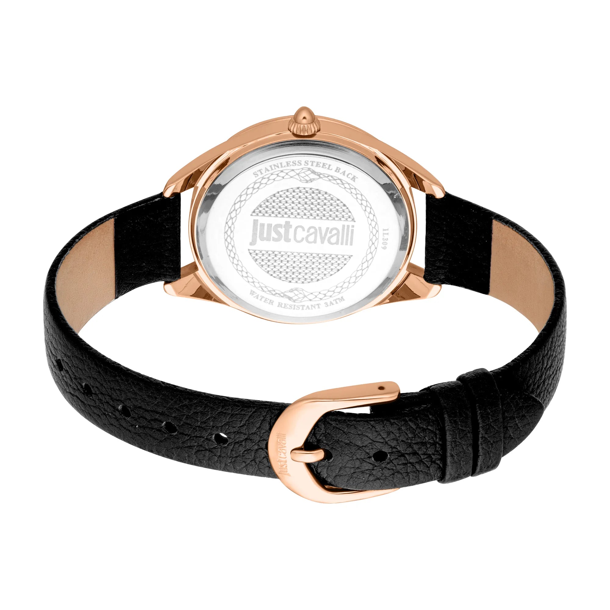 Just Cavalli Luna Leather Black RG Silver