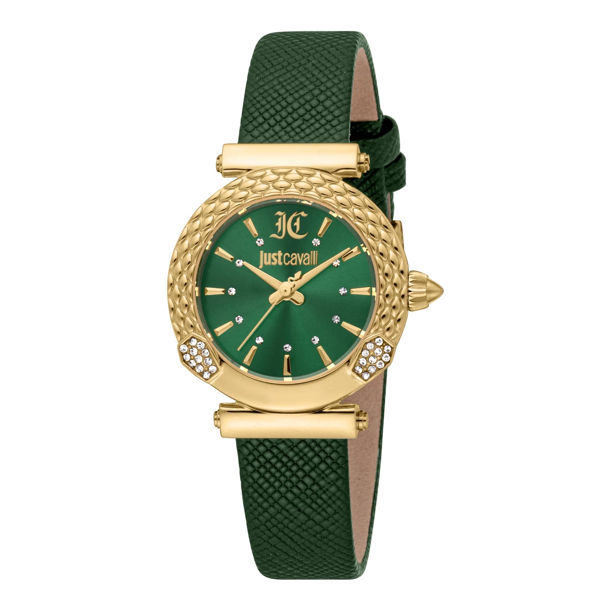 Just Cavalli Mistero Snake Leather Yellow Gold Green