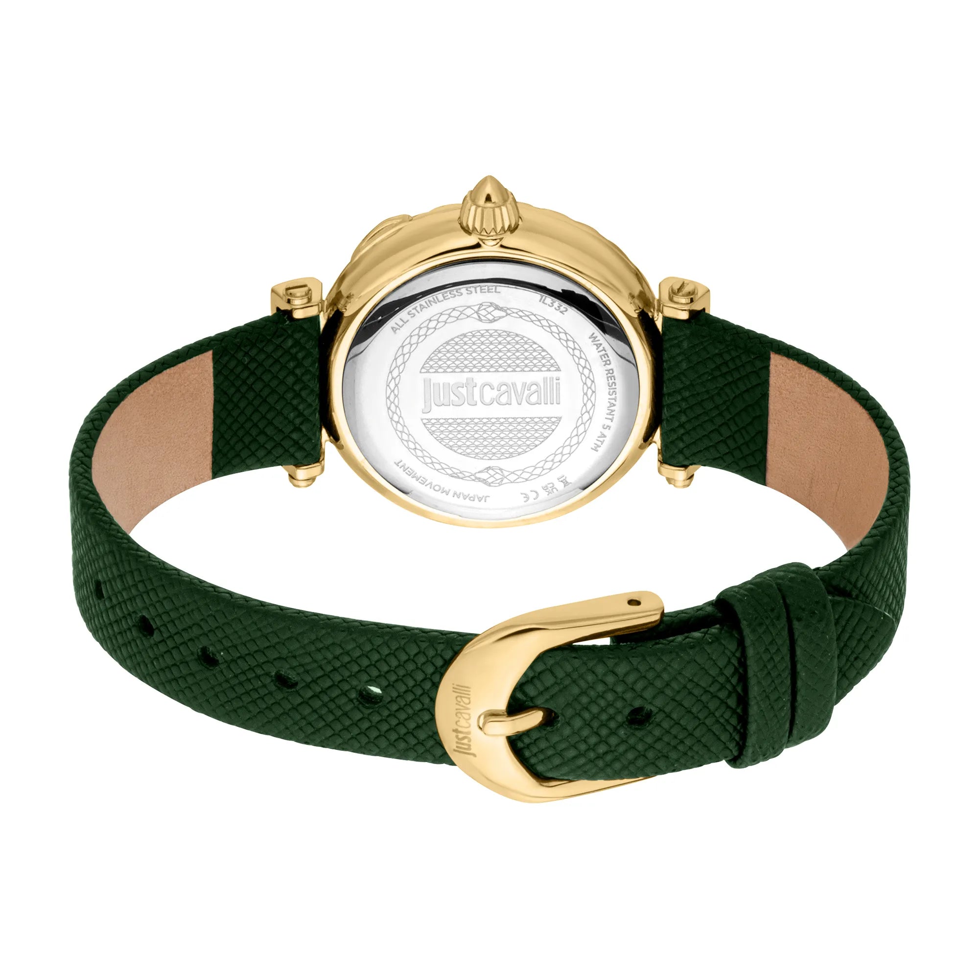 Just Cavalli Mistero Snake Leather Yellow Gold Green