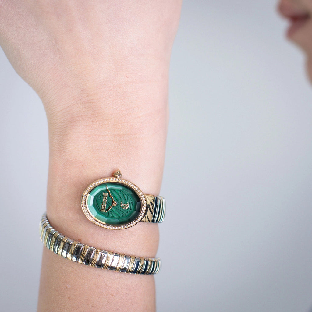 Just Cavalli Velina Silver Yellow Gold Green