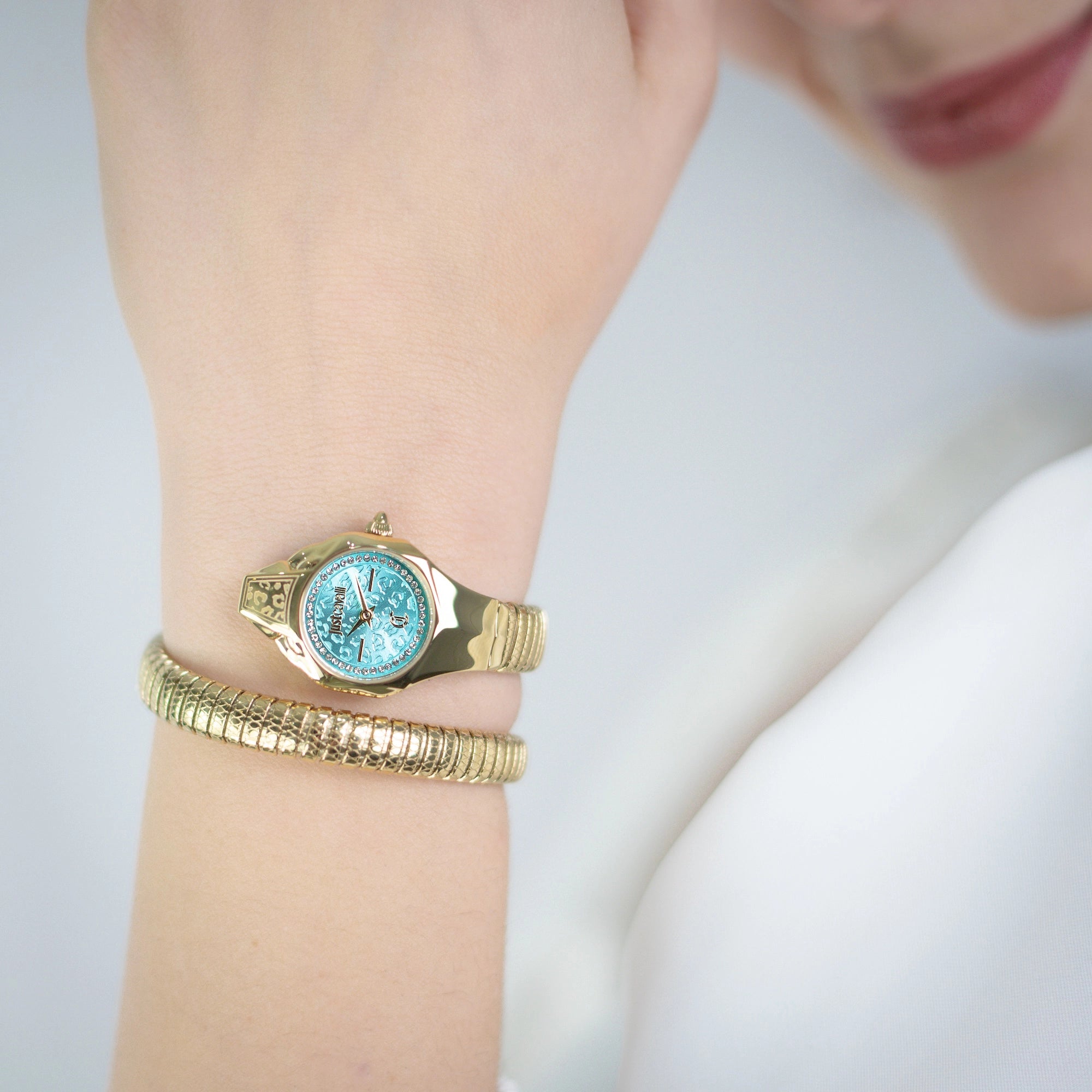 Just Cavalli Fiore Yellow Gold Turquoise
