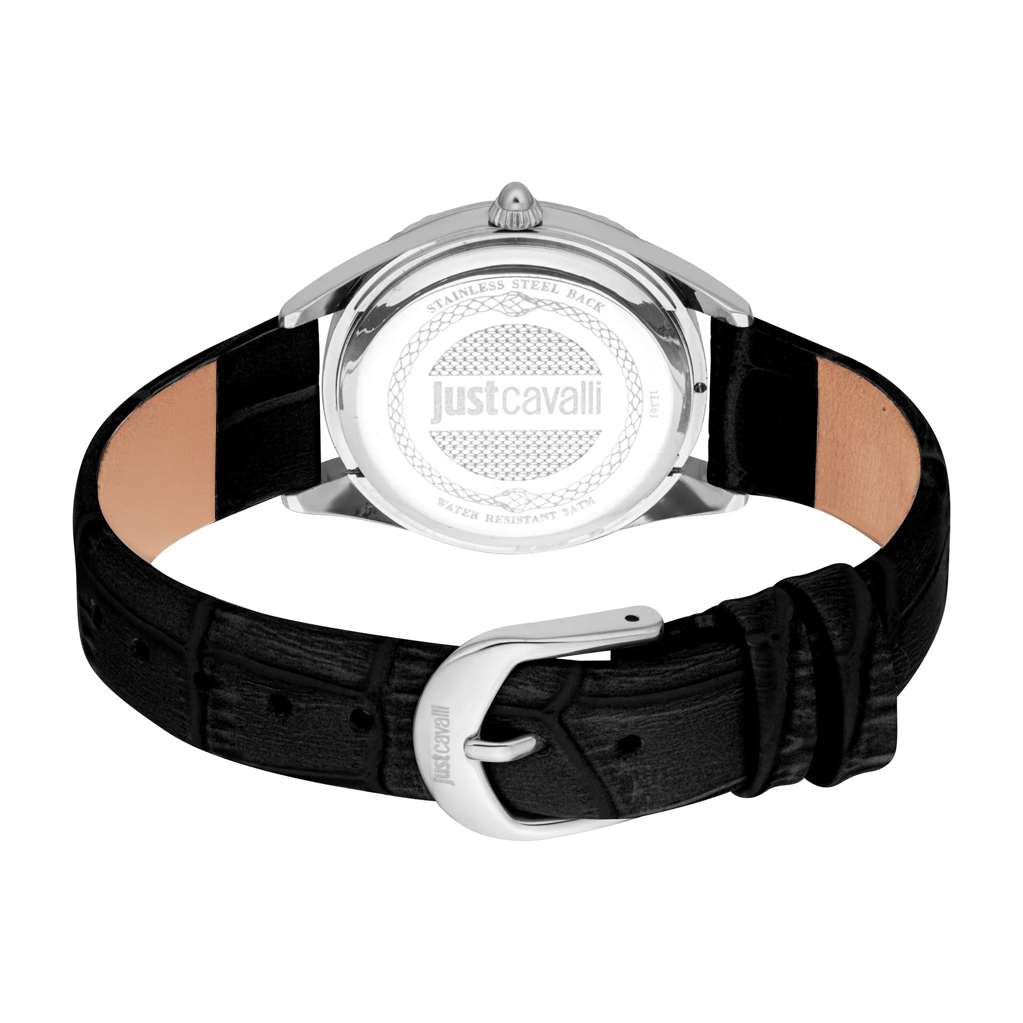 Just Cavalli Vittoria Glam Leather Black Light Blue