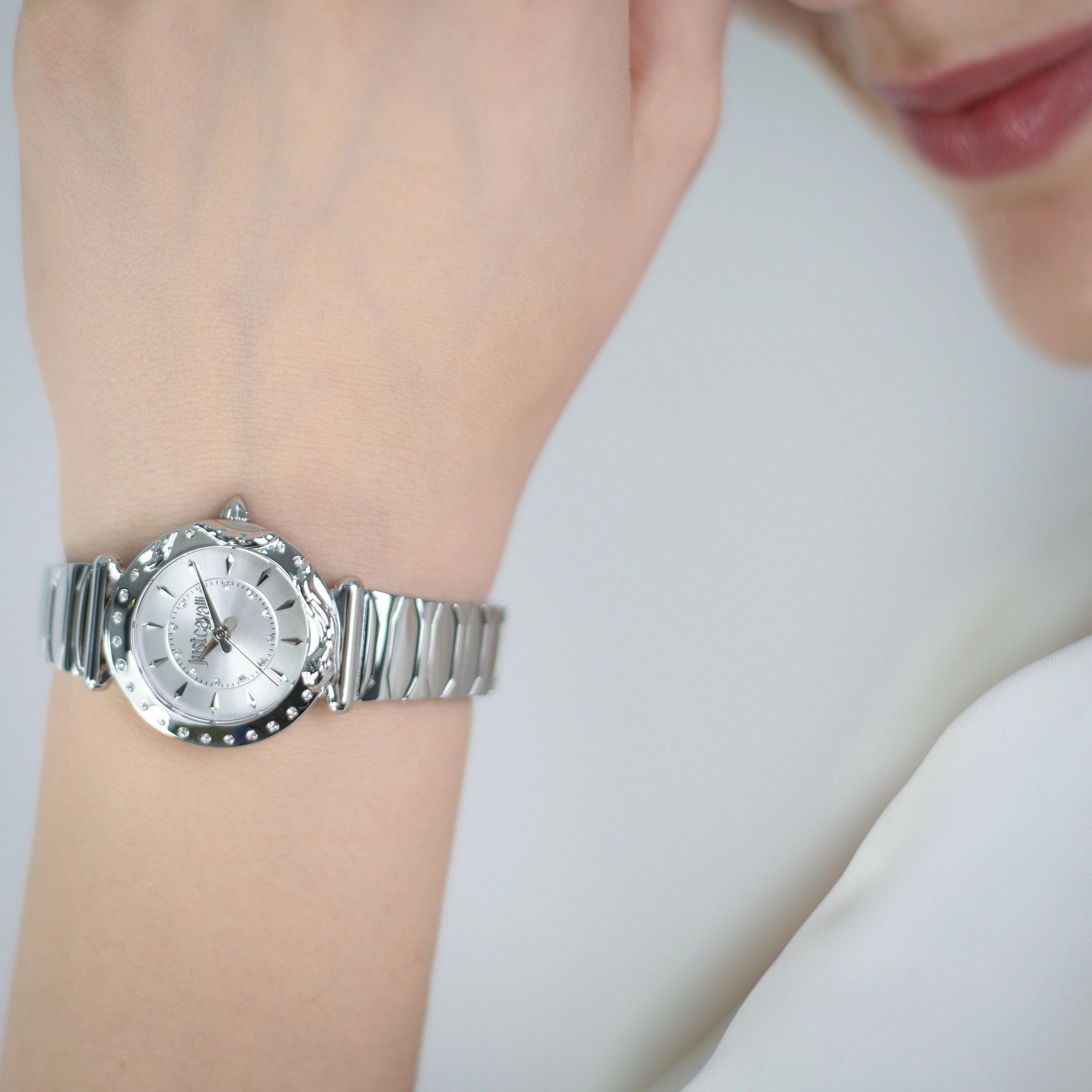 Just Cavalli Stella Snake Silver