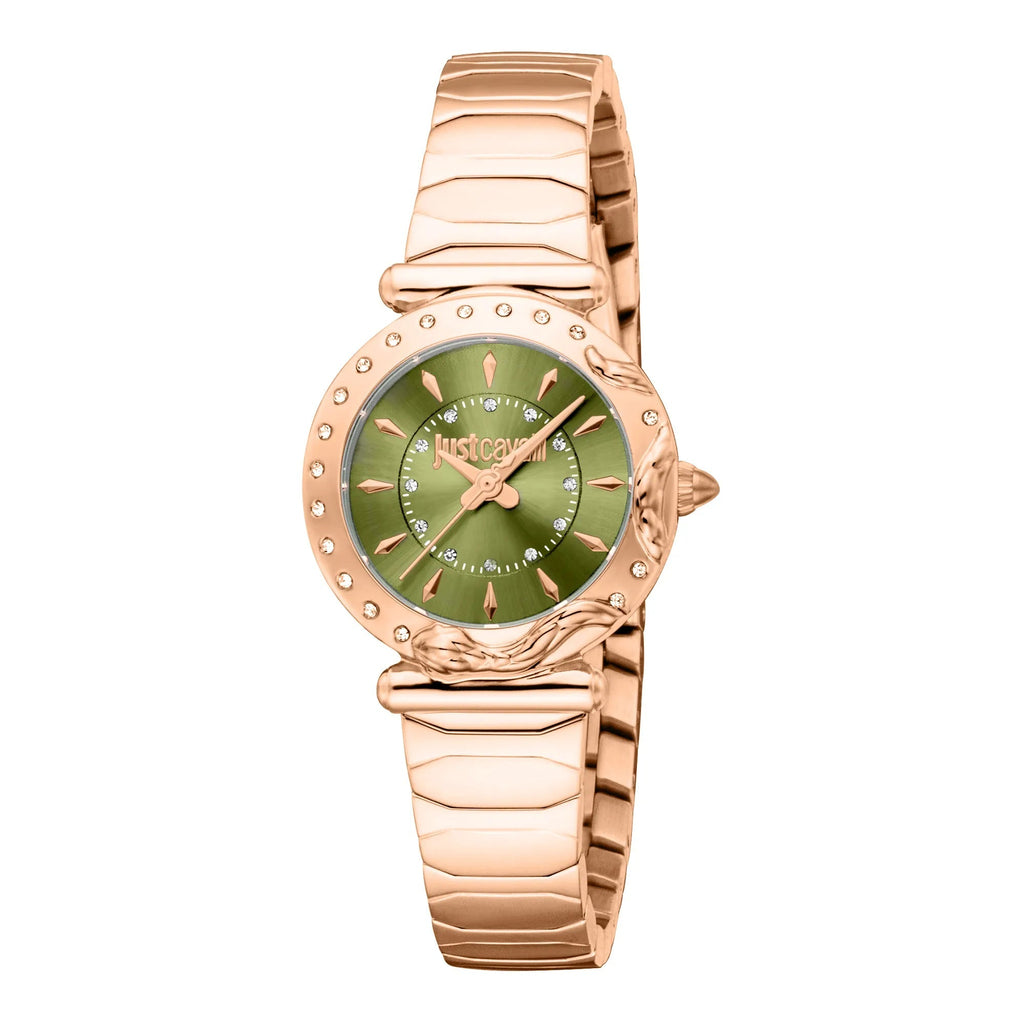 Just Cavalli Stella Snake Rose Gold Green