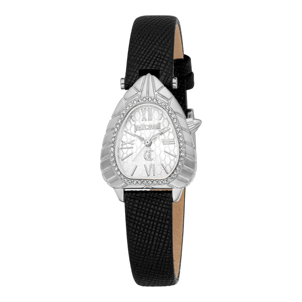 Just Cavalli Perla Leather Black Silver