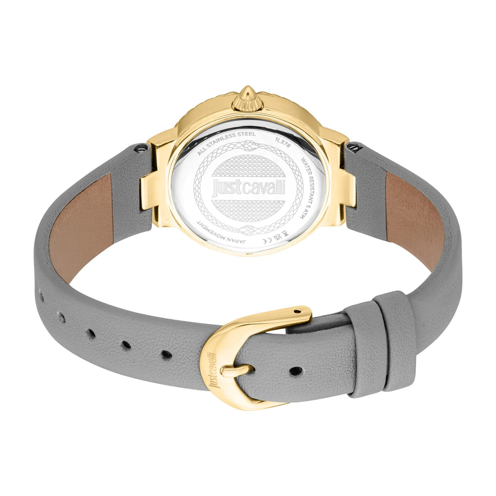 Just Cavalli Primavera Snake Leather Light Grey Silver