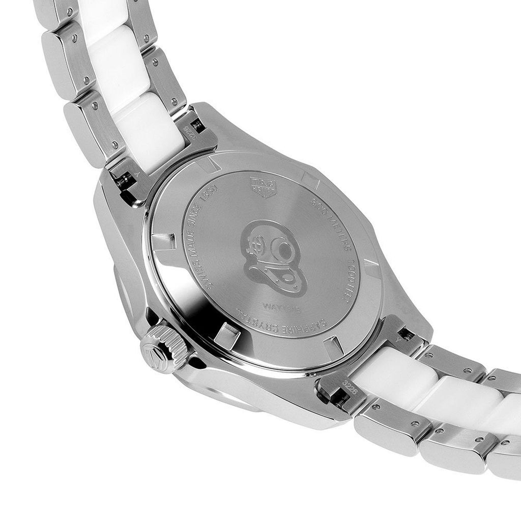 Tag Heuer Aquaracer Stainless Steel And White Ceramic Ladies Watch