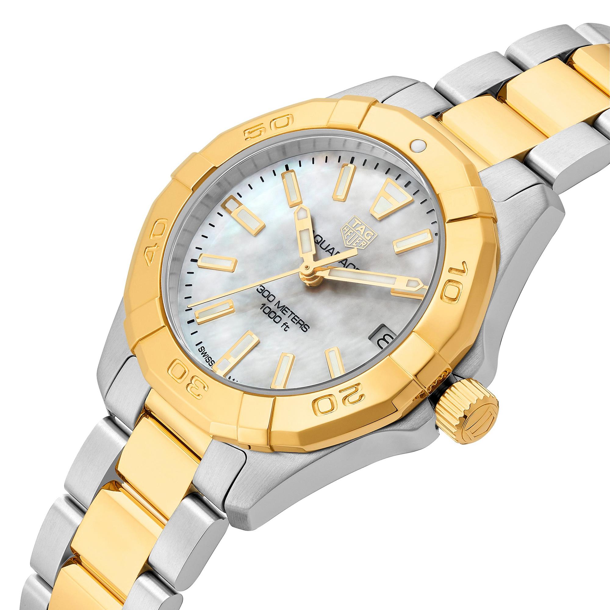 Tag Heuer Aquaracer Gold Plated And Stainless Steel Ladies Watch