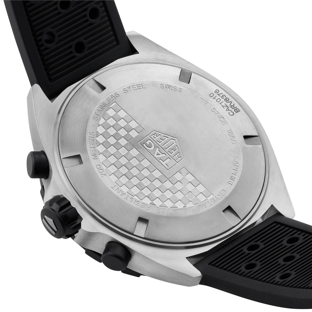 Tag Heuer Formula 1 Quartz Chronograph 43mm Mens Watch Stainless Steel Case With Black Rubber Strap Black Dial 1