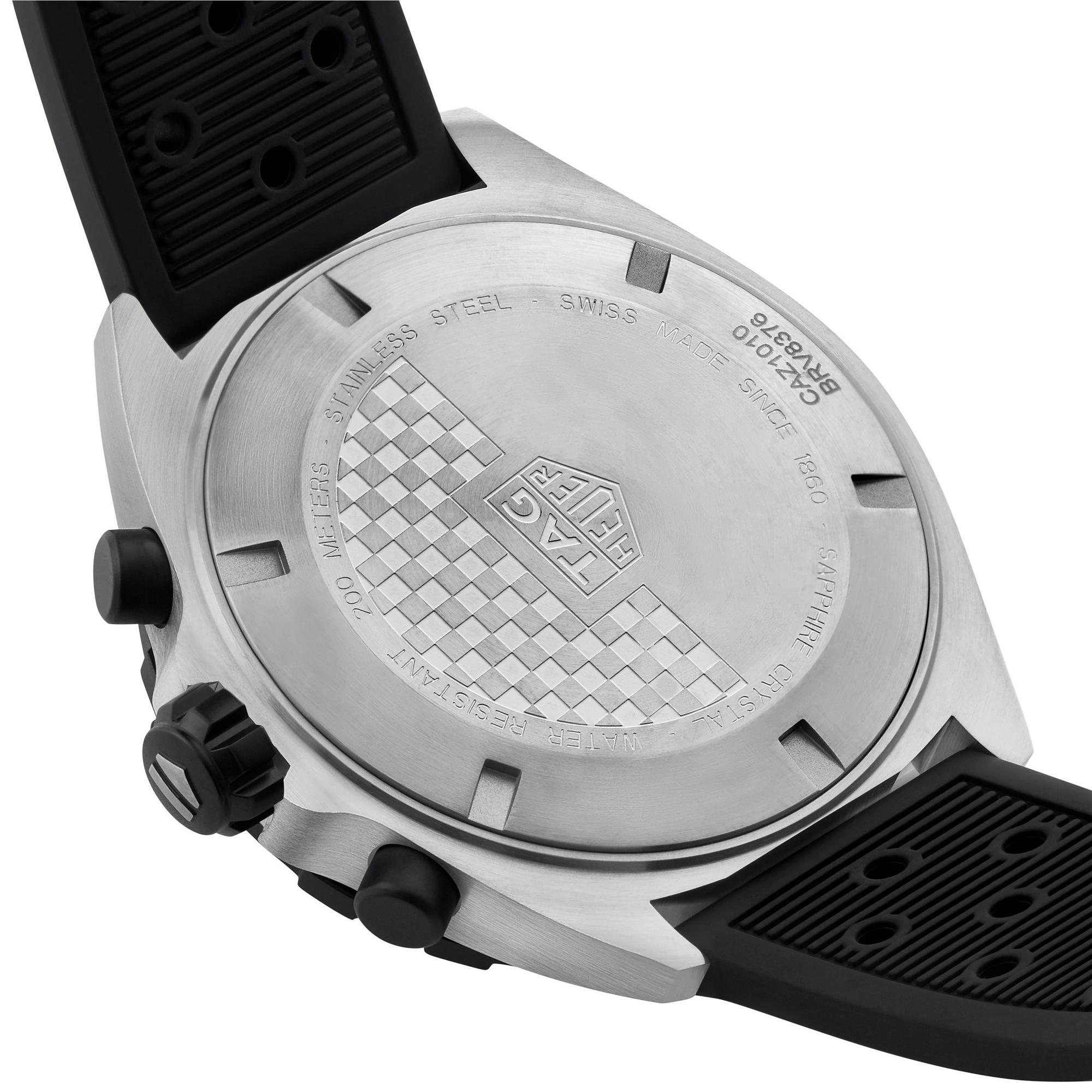 Tag Heuer Formula 1 Quartz Chronograph 43mm Mens Watch Stainless Steel Case With Black Rubber Strap Black Dial 1