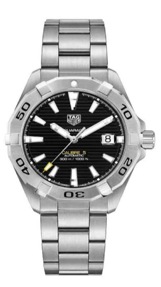 Tag Heuer Aquaracer Automatic Caliber 5 Black Dial Silver Steel Strap Watch For Men Wbd2110 Ba0928