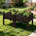 Plastic Raised Planter Bed, Elevated Box with Legs, for Vegetable Herb Flower Planting, Indoor Outdoor Use on Balcony Fence