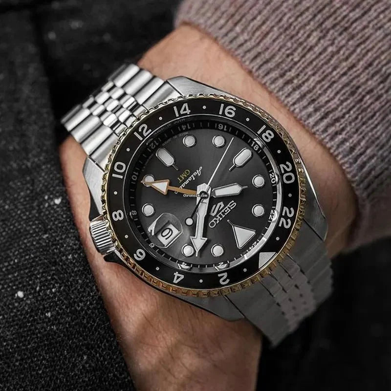 Seiko 5 Sports Gmt Auto Mens Grey Watchssk021k1