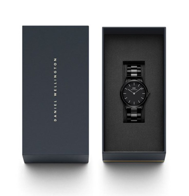 Daniel Wellington Mens Black Iconic Link Ceramic Watch Dw00100414