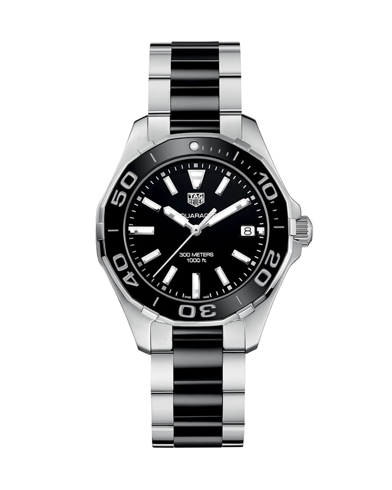 Tag Heuer Aquaracer Stainless Steel And Black Ceramic Ladies Watch