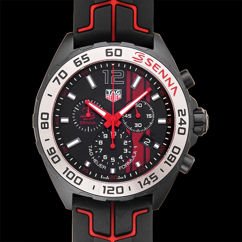 Tag Heuer Formula 1 Ayrton Senna Limited Edition Black Dial Two Tone Rubber Strap Watch For Men Caz1019 Ft8027
