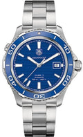 Tag Heuer Aquaracer Calibre 5 Automatic Blue Dial Silver Steel Strap Watch For Men Wak2111 Ba0830