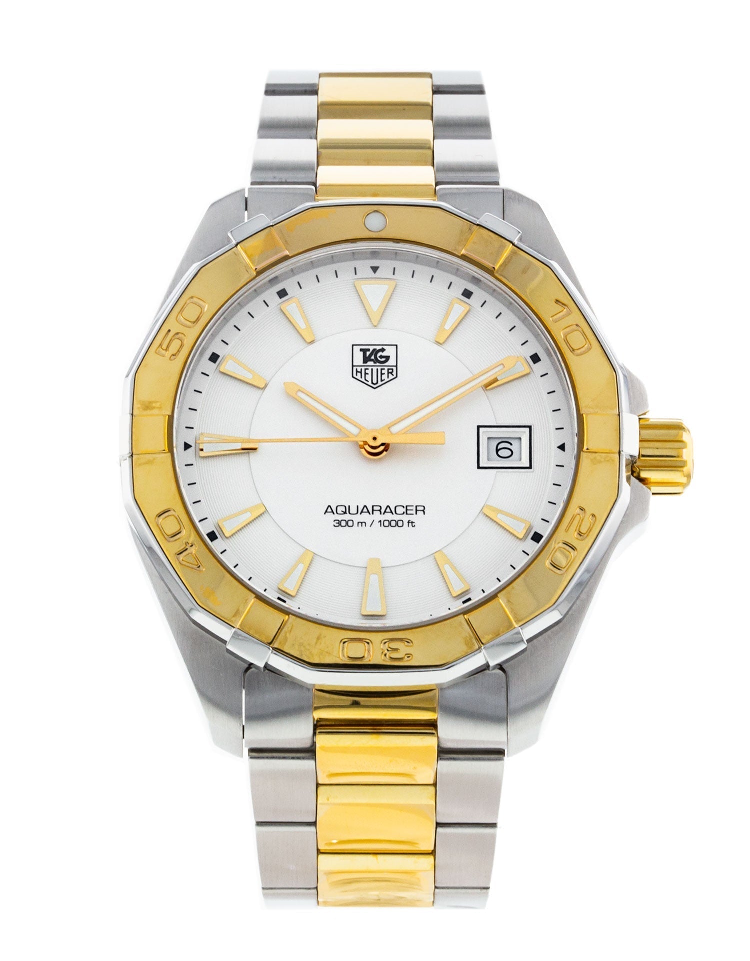 Tag Heuer Aquaracer White Dial Watch For Men Way1120 Bb0930
