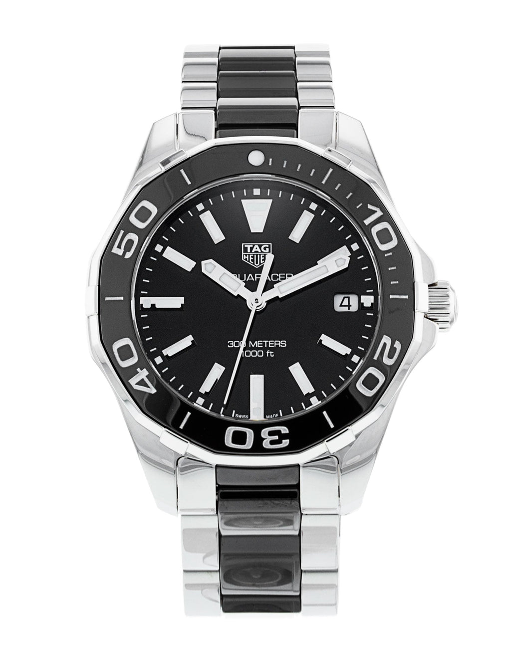 Tag Heuer Aquaracer Stainless Steel And Black Ceramic Ladies Watch