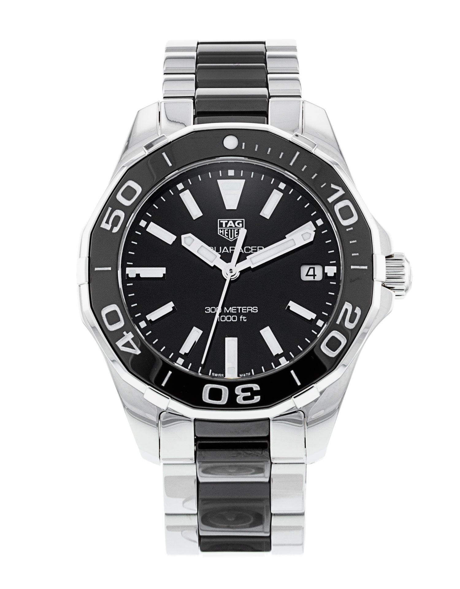 Tag Heuer Aquaracer Stainless Steel And Black Ceramic Ladies Watch