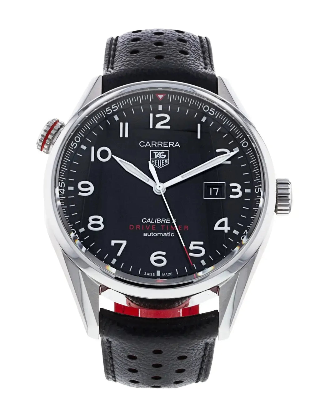 Tag Heuer Heuer Black Stainless Steel Carrera Drive Time Watch For Men War2a10 Fc6337