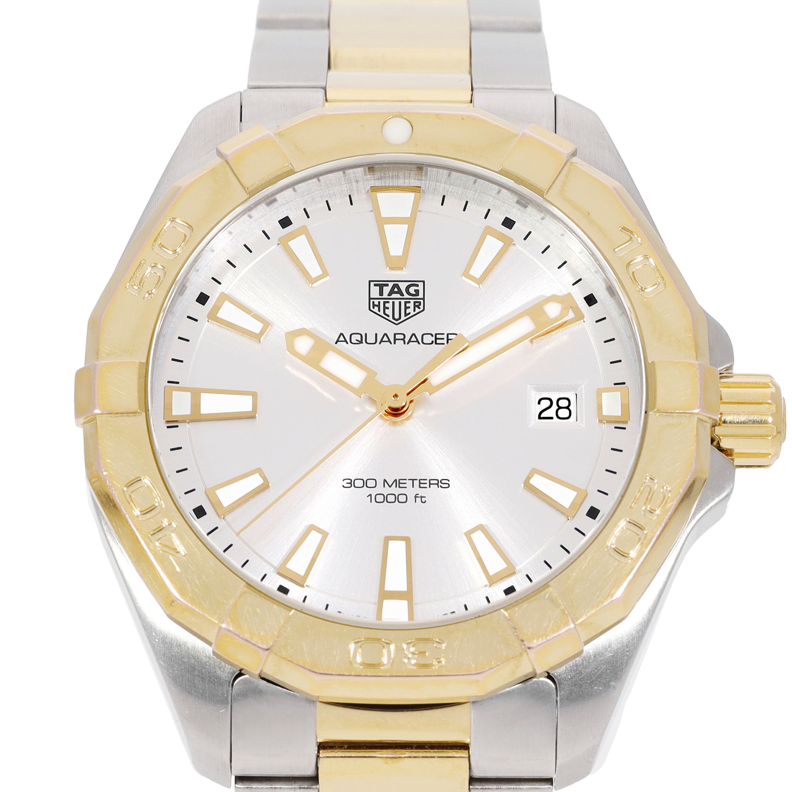 Tag Heuer Aquaracer Silver Dial Two Tone Steel Strap Watch For Women Wbd1120 Bb0930