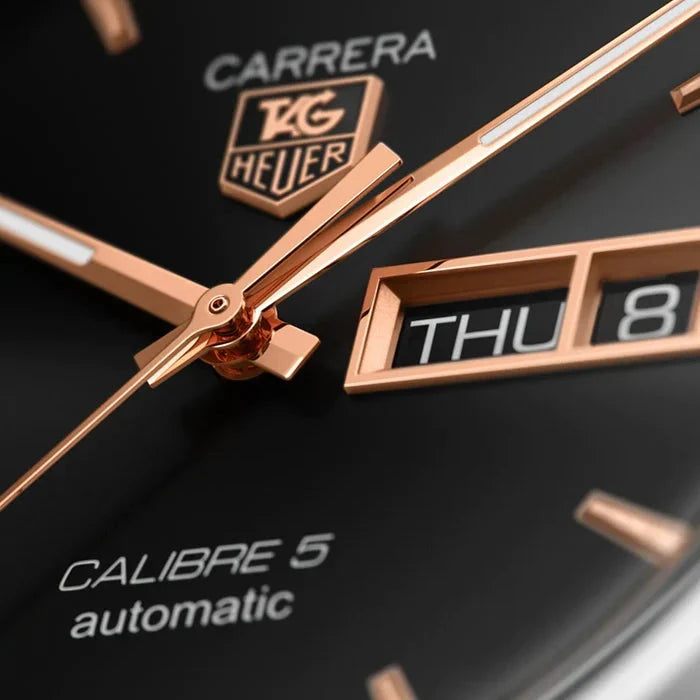 Tag Heuer Carrera Automatic Black Dial Brown Leather Strap Watch For Men War201c Fc6291