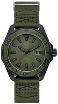 Tag Heuer Aquaracer Automatic Green Dial Khakhi Green Nylon Strap Watch For Men Way208e Fc8222
