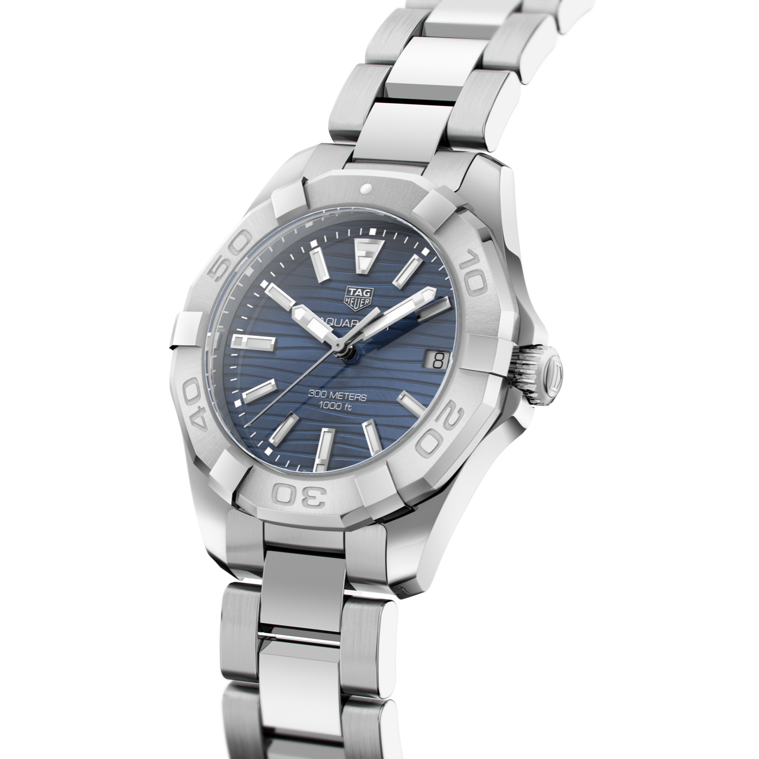 Tag Heuer Aquaracer Blue Dial Silver Steel Strap Watch For Women Wbd131d Ba0748